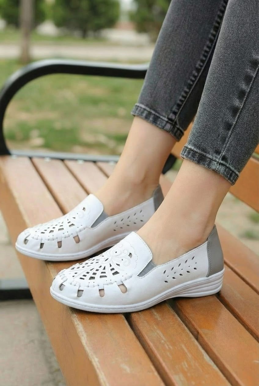, женская,туфли женские летние,лоферы с перфорацией женские,туфли на плоской подошве