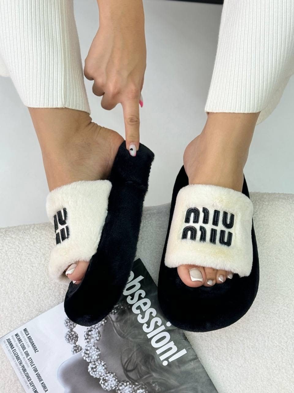 шлепанцы miu miu с мехом,тапочки домашние женские,,тапочки miu miu,тапочки женские