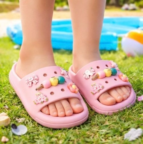 на кроксы джибитсы,тапочки милые,тапочки для детей,шлепанцы детские,летние тапочки