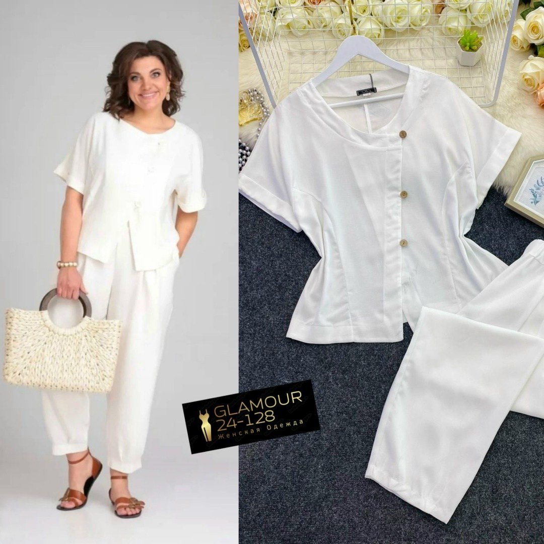 летний брючный костюм michel chic 1337 /1 темно-синий двойка,брючный костюм michel chic 1337 темно-синий,брючный костюм для полных женщин,брючный костюм michel chic 1337 темно-синий двойка синий разме