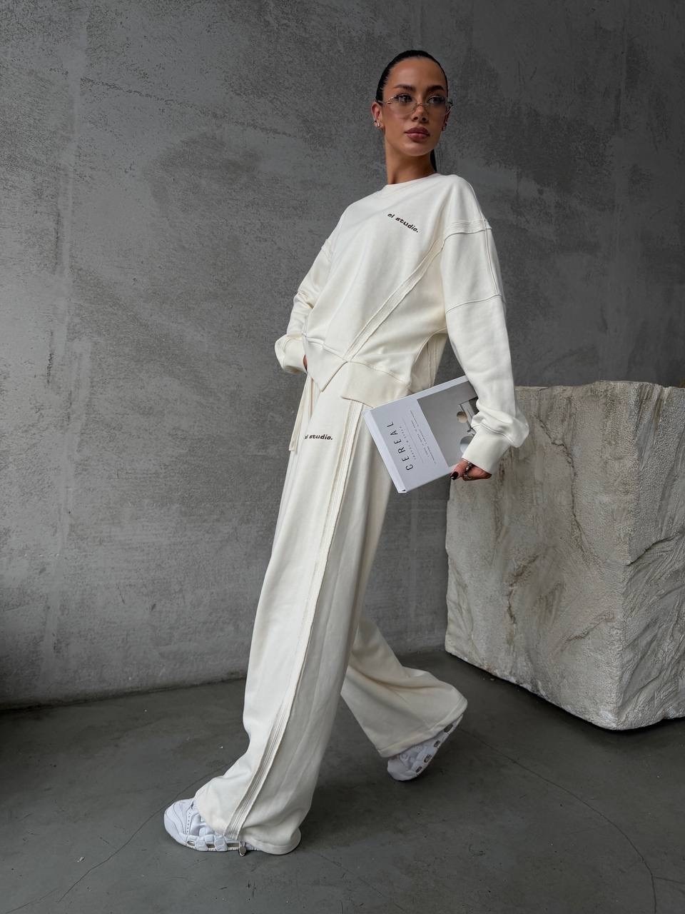 трикотажные костюмы,костюм объемный,костюм спортивный женский повседневный,спортивный костюм,широкие брюки