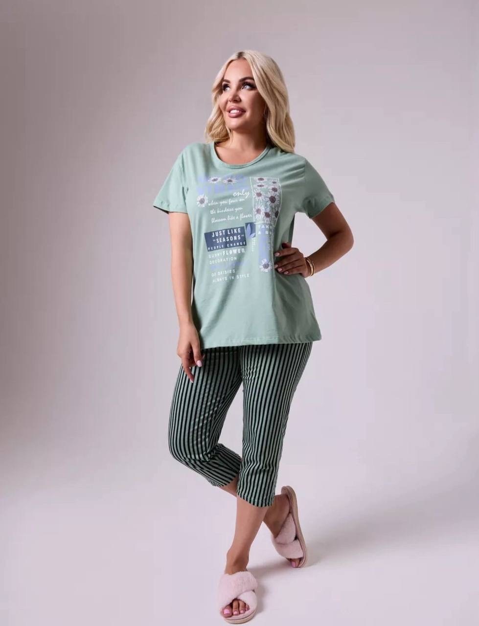 пижама с бриджами хлопок трикотажная хб lavilux,пижама с бриджами трикотажная,пижама с бриджами трикотажная samaя,пижама с бриджами,женская пижама с бриджами