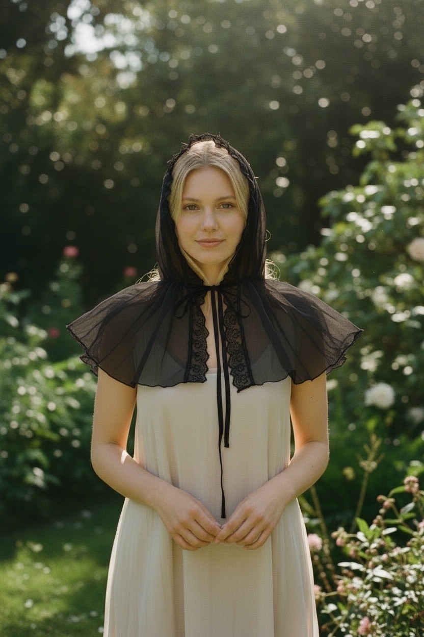 накидка для венчания с капюшоном,накидка для церкви,платок в храм,платок в церковь,платок для храма церковный белый женский на голову