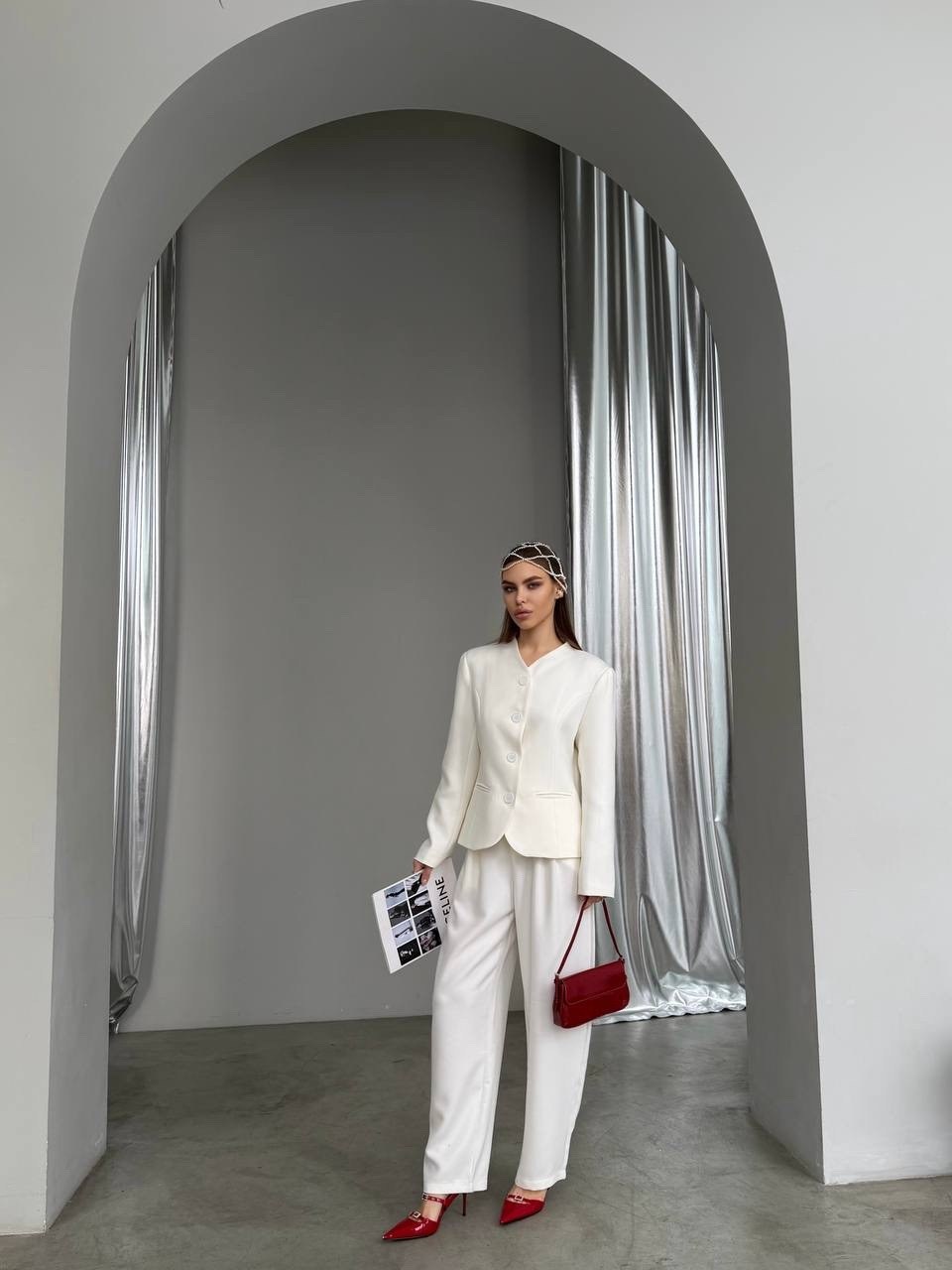 жакет helen birch j017 молочный,костюм брючный 1993 белый dilanavip,белый брючный костюм,брючный костюм,брючный костюм pirs 5026 белый