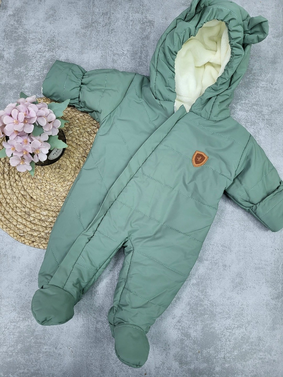 комбинезон для новорождённых,комбинезон для новорожденного "бэмби" рост 68 цвет бежевый,комбинезон демисезонный для малышей,комбинезон утепленный,комбинезон для новорожденного "бэмби" рост 62 цвет беж