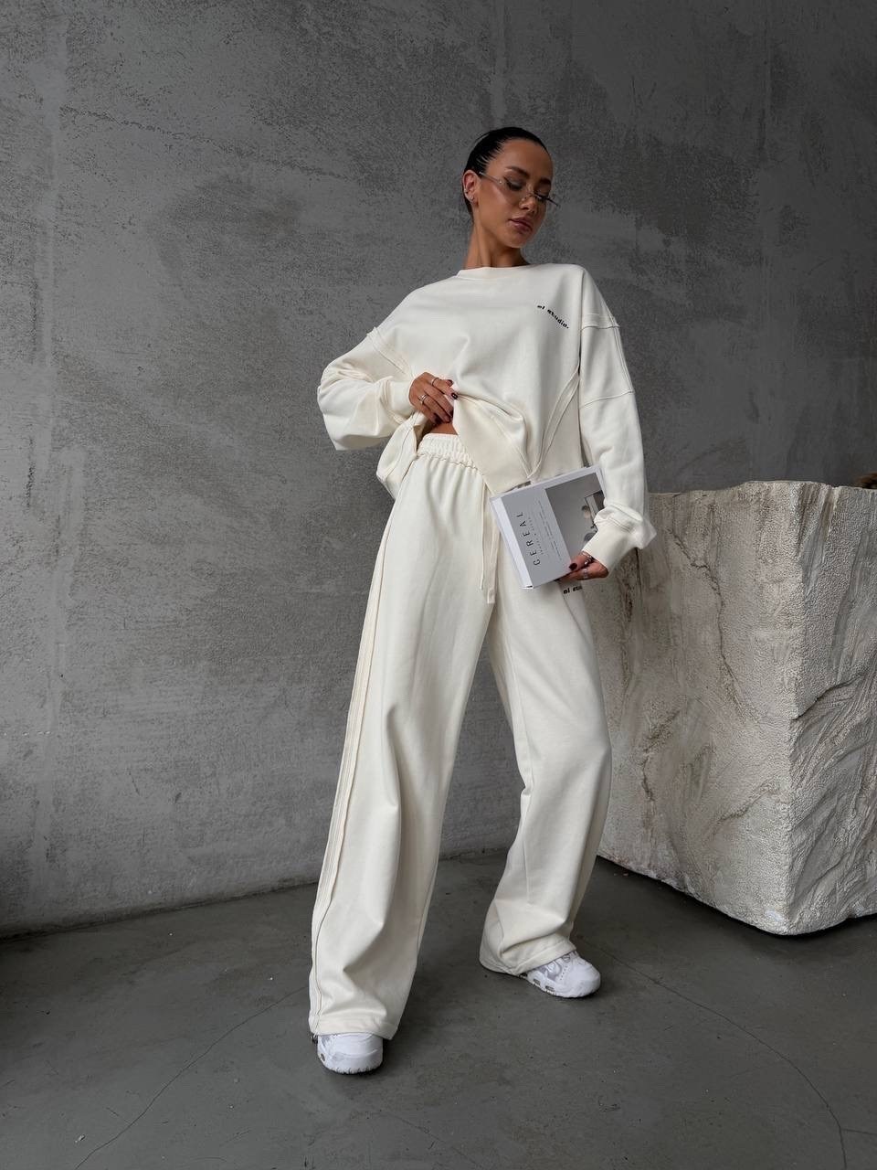 трикотажные костюмы,костюм объемный,костюм спортивный женский повседневный,спортивный костюм,широкие брюки