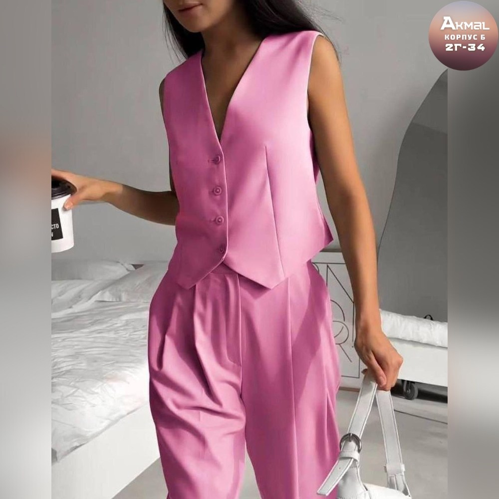 женский костюм с брюками и жилеткой,брючный костюм 48-60,брючный костюм жилет и брюки,костюм брючный женский арт. 10406267,женский брючный костюм двойка