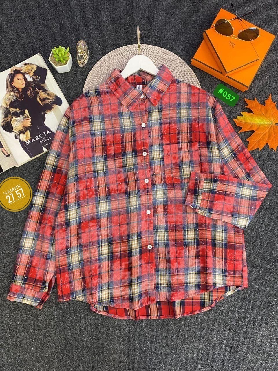 рубашка в клетку,рубашка хлопок,рубашка женская в клетку,женская рубашка,рубашка женская 7007 "клетка № 4"