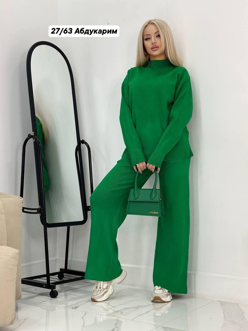 костюм женский,женский трикотажный костюм,трикотажный костюм,брючный костюм лапша,женский костюм зеленый