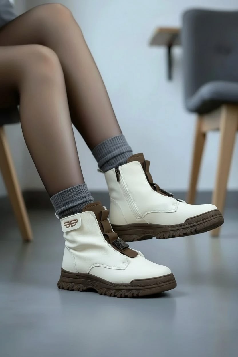 ,женские ботинки,женская ,модные полусапожки,ботинки бежевые