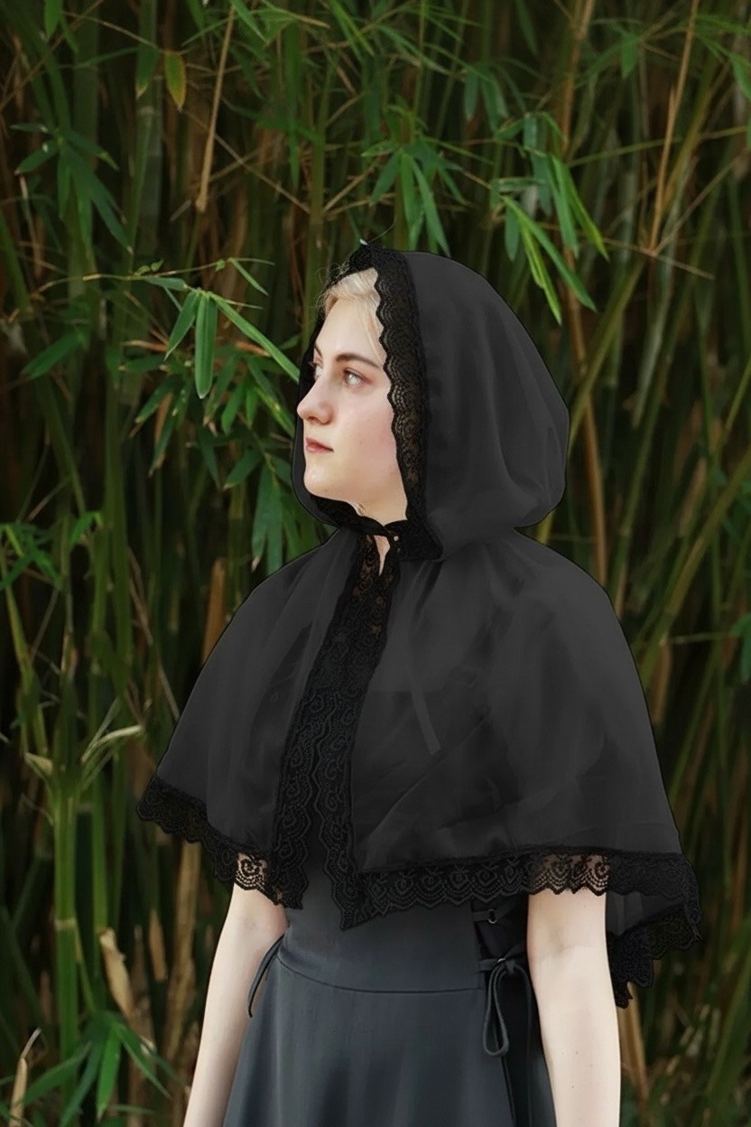 накидка для венчания с капюшоном,накидка для церкви,платок в храм,платок в церковь,платок для храма церковный белый женский на голову