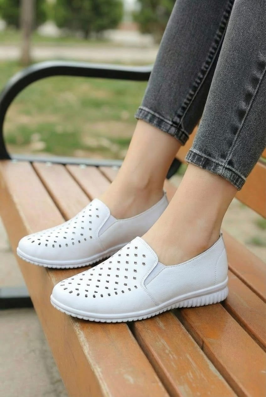, женская,туфли женские летние,лоферы с перфорацией женские,туфли на плоской подошве