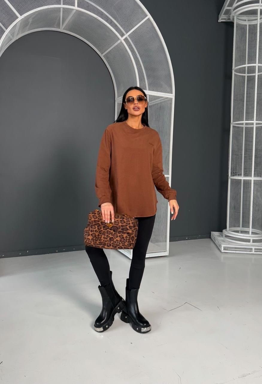 лонгслив оверсайз,свитшот женская,лонгслив оверсайз коричневый 8base 298005898,лонгслив женская оверсайз,оверсайз свитшот