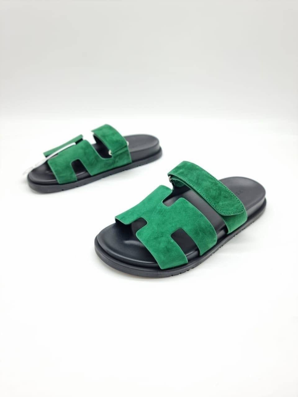hermes шлепанцы,hermes шлепки мужские,шлепки эрмес,сандалии hermes,шлепки хермес зелёные