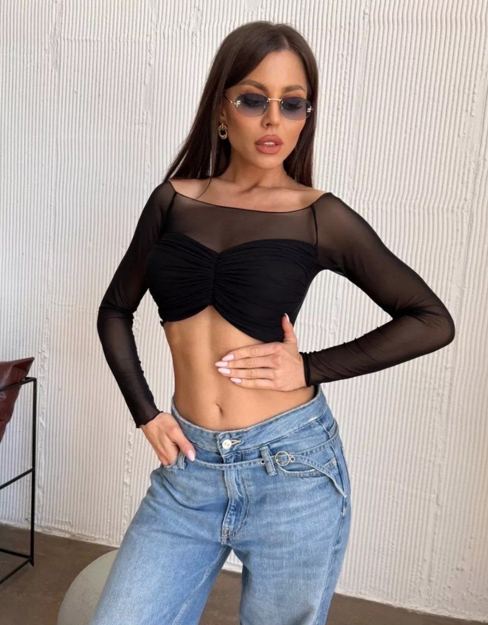 джинсы,,топик сетка