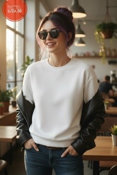 повседневный свитшот,свитшот женская,свитшот модный,свитшот женский белый,свитшот с длинными рукавами