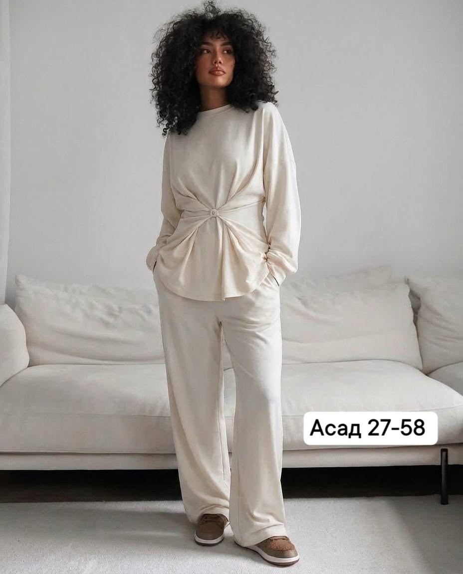 костюм женский,брючный костюм,костюм молочный,костюм с брюками,трикотажный костюм
