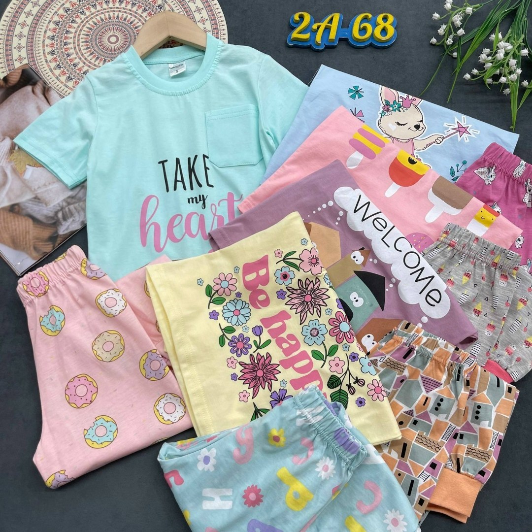 пижама для девочек,пижама детская,пижама детская для девочек с кроликами,пижама комплект,пижама