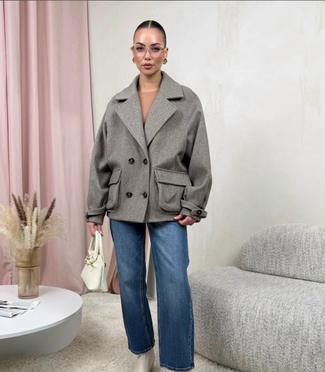 пальто женское серое,женское пальто демисезонное,пальто wonderclo размер 46 l серый,пальто пиджак,пальто wonderclo размер 48/xl серый