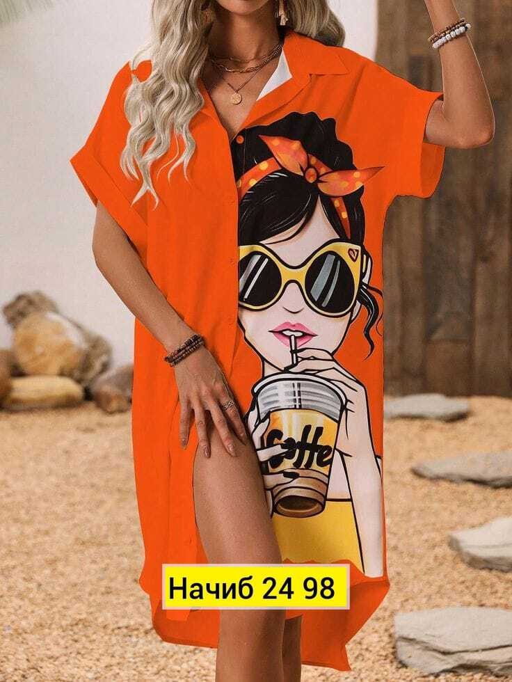 туника стильная,пляжная туника женская,женская туника,туника пляжная,платье рубашка с принтом