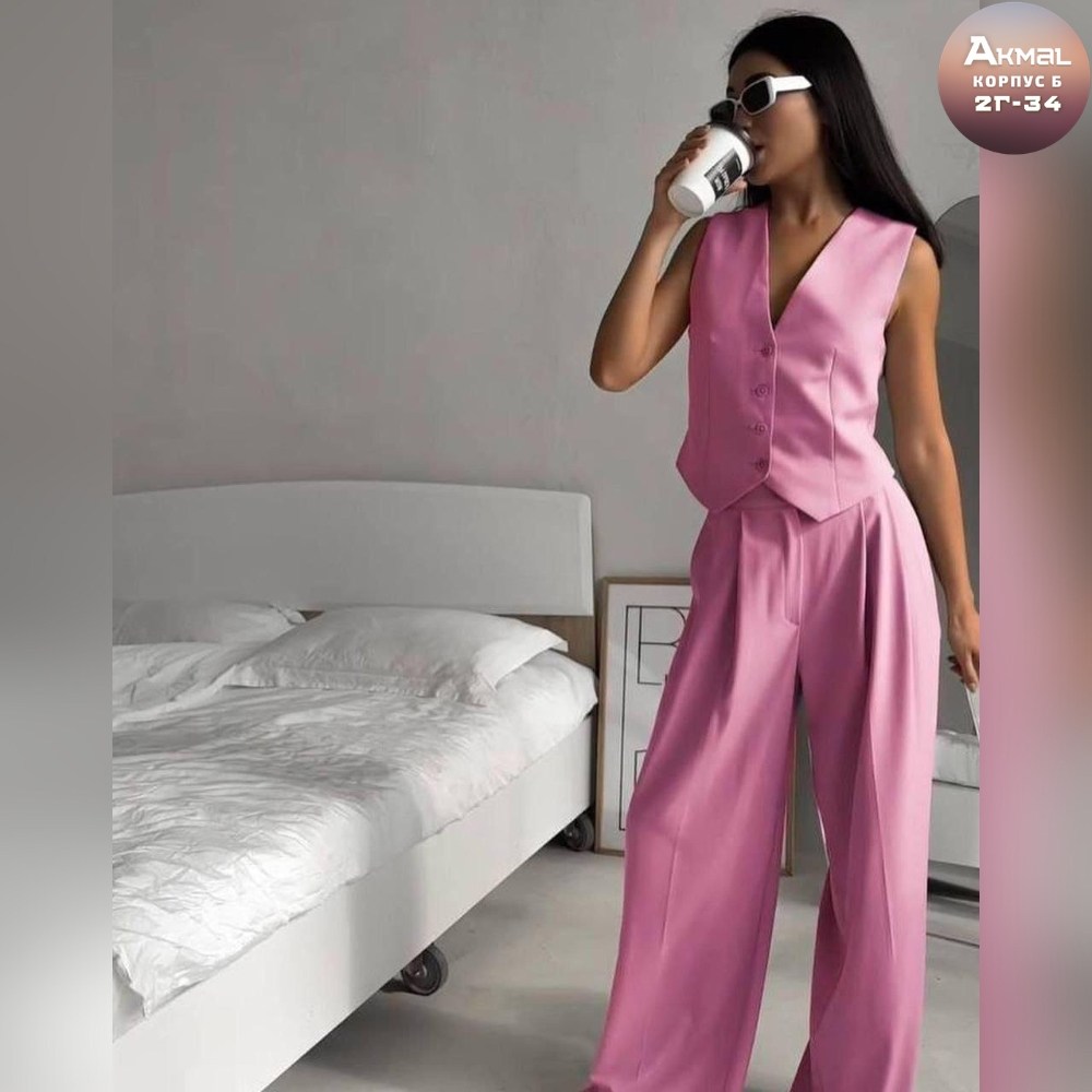 женский костюм с брюками и жилеткой,брючный костюм 48-60,брючный костюм жилет и брюки,костюм брючный женский арт. 10406267,женский брючный костюм двойка