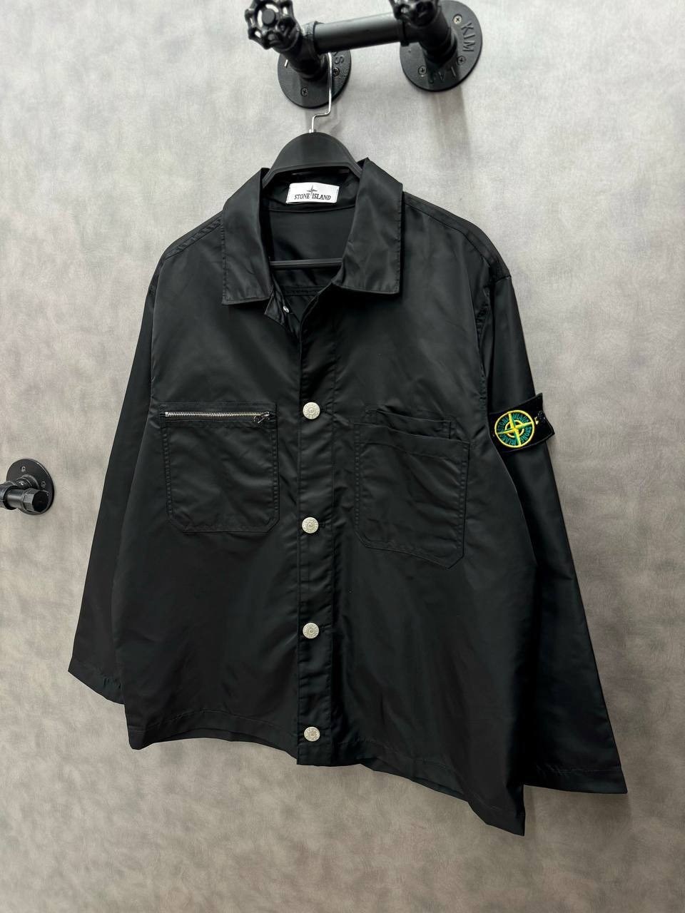 куртка-рубашка паракадут tela stone island черный,куртка мужская stone island old effect черный,куртка overshirt 'black' stone island,stone island куртка,куртка-рубашка stone island с 2 карманами черн