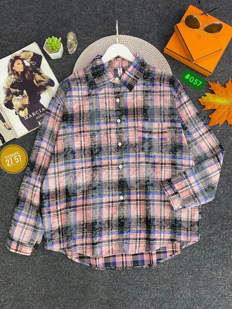 рубашка в клетку,рубашка хлопок,рубашка женская в клетку,женская рубашка,рубашка женская 7007 "клетка № 4"