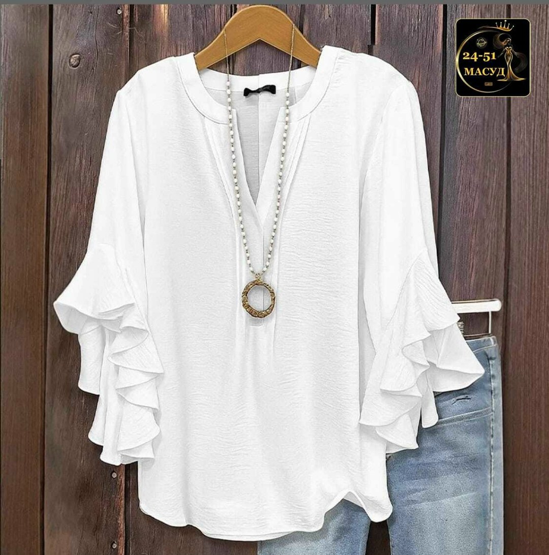 женская блузка,повседневная блуза,блузка с оборками,блузки разлетайки из шифона,блузка шифоновая