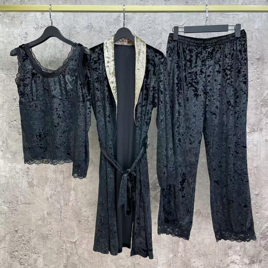 комплект пижама,пижама тройка велюр,домашний костюм,велюровый костюм для дома,велюровый женский халат