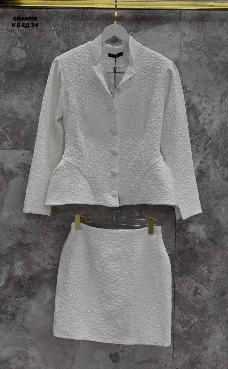 зарина розовый твидовый костюм,укороченная кружевная куртка rowan alexia admor розовый,женские костюмы с юбкой,костюм с юбкой,женская мода