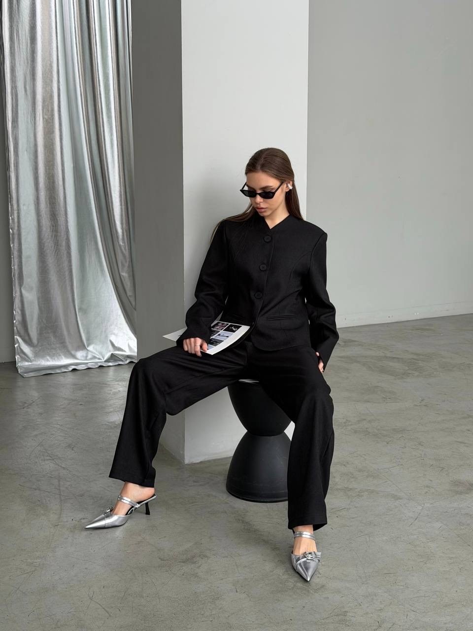 жакет черный,жакет,женские жакеты,женский брючный костюм,приталенный жакет