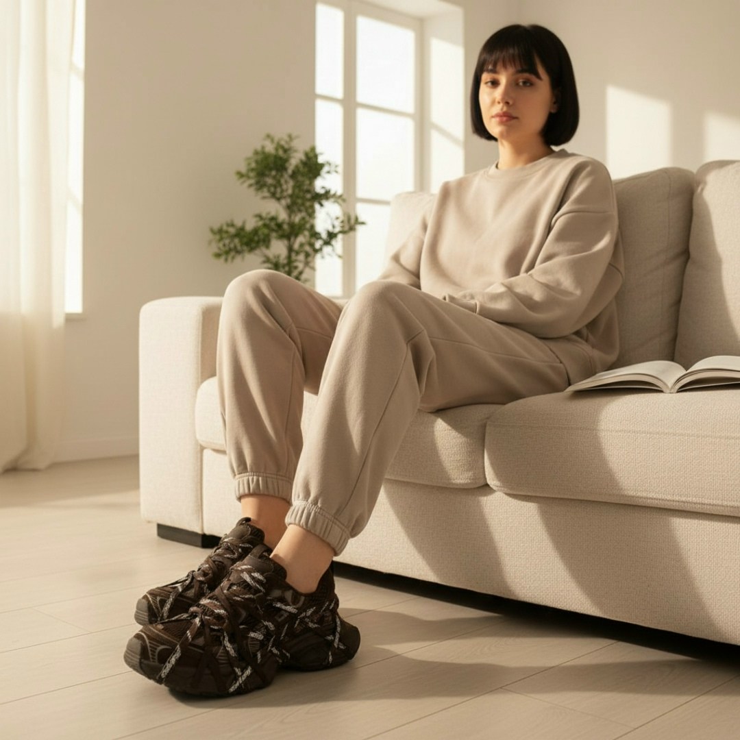 ,женские кроссовки,повседневные кроссовки,массивные кроссовки,черные кроссовки из текстиля от balenciaga