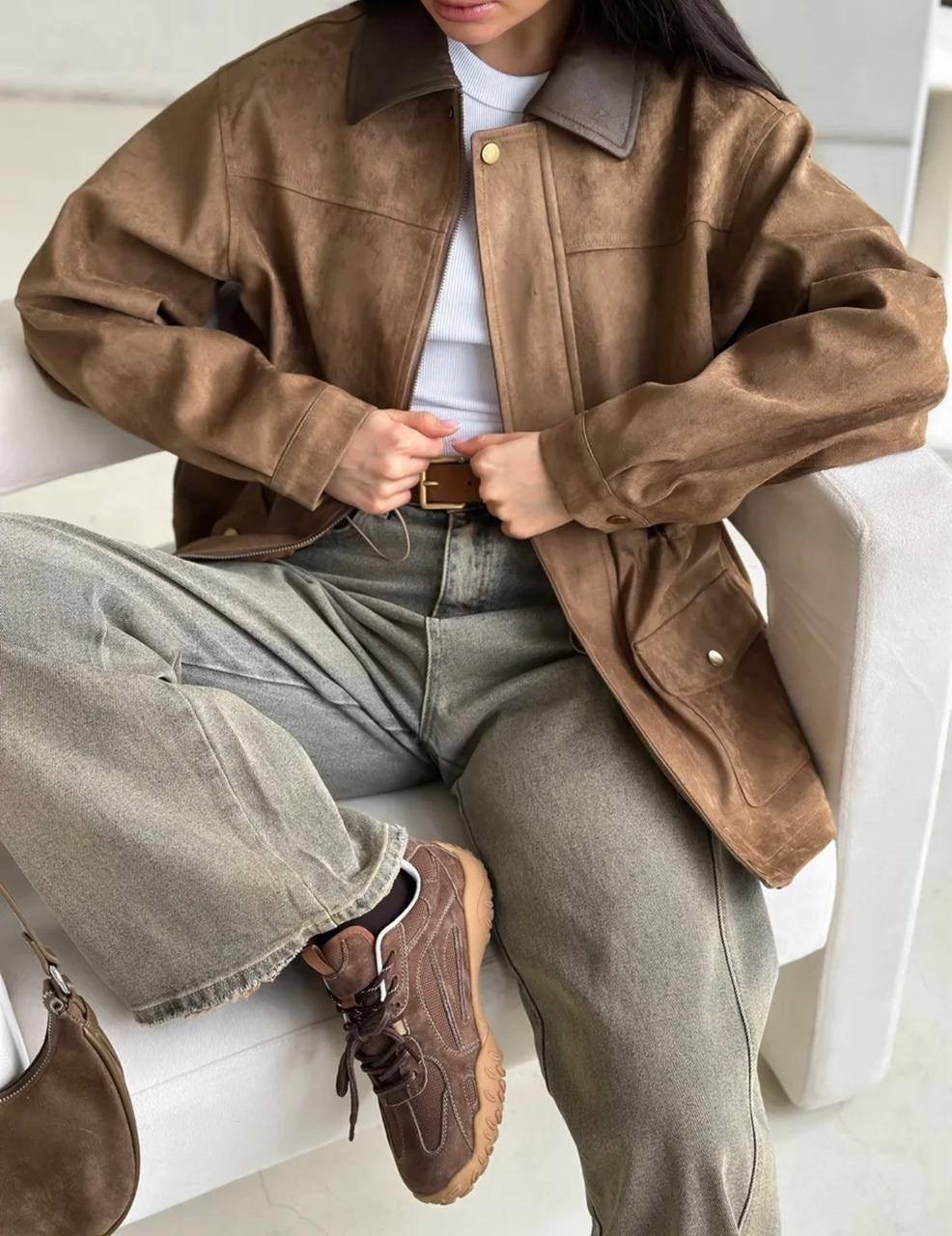 куртка рабочего тренд замшевая tinaria,куртка рабочего тренд замшевая tinaria 313880037,куртка замшевая с кожаным воротником,замшевая куртка,куртка из замши с кожаным воротником