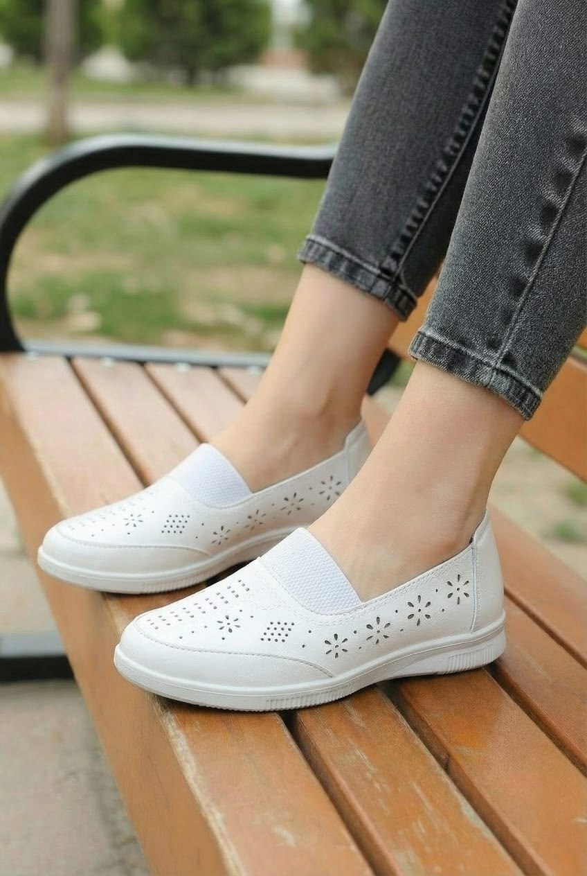 , женская,туфли женские летние,лоферы с перфорацией женские,туфли на плоской подошве
