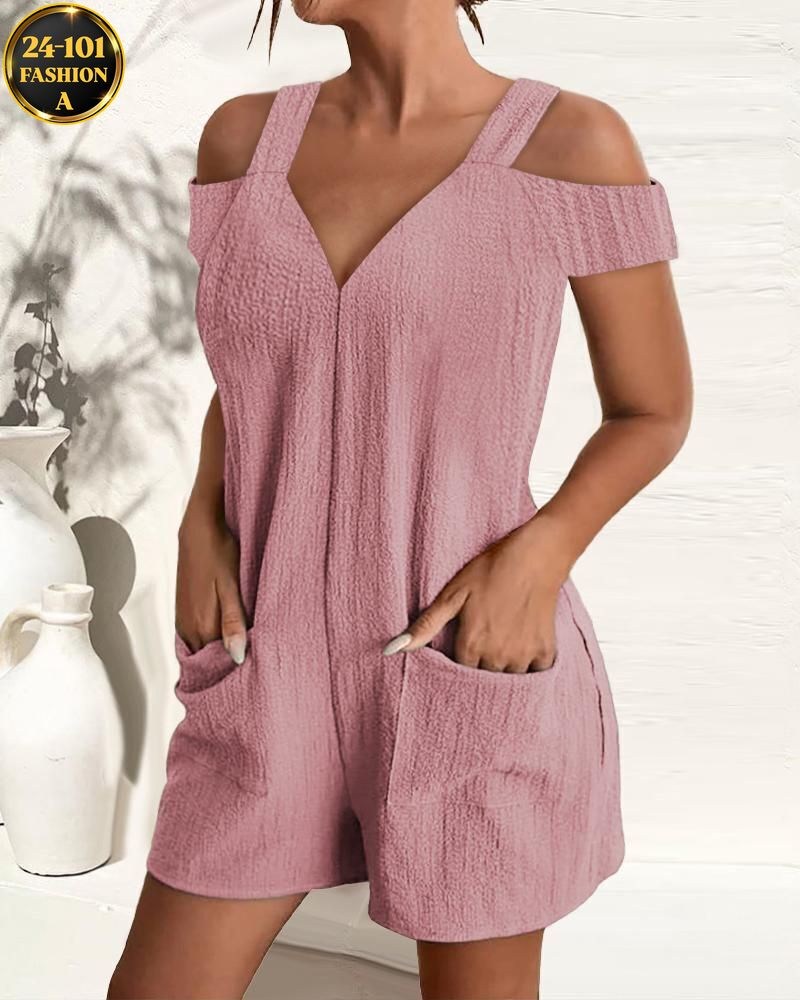 женский летний комбинезон,женские комбинезоны,женские повседневные свободные комбинезоны,комбинезон с открытыми плечами,элегантные комбинезоны