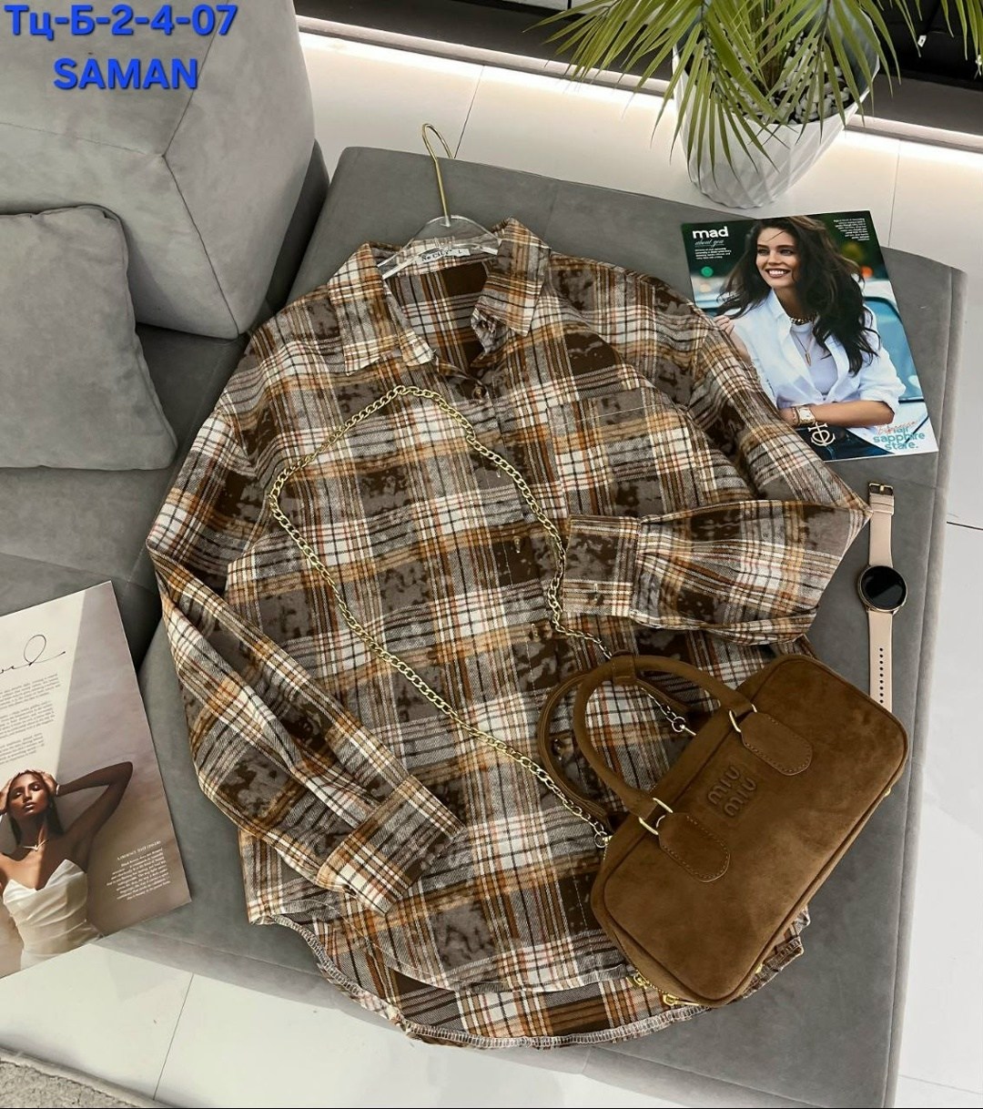 рубашка в клетку,рубашка в клетку женская,женская рубашка,рубашка,рубашка в клетку от miu miu