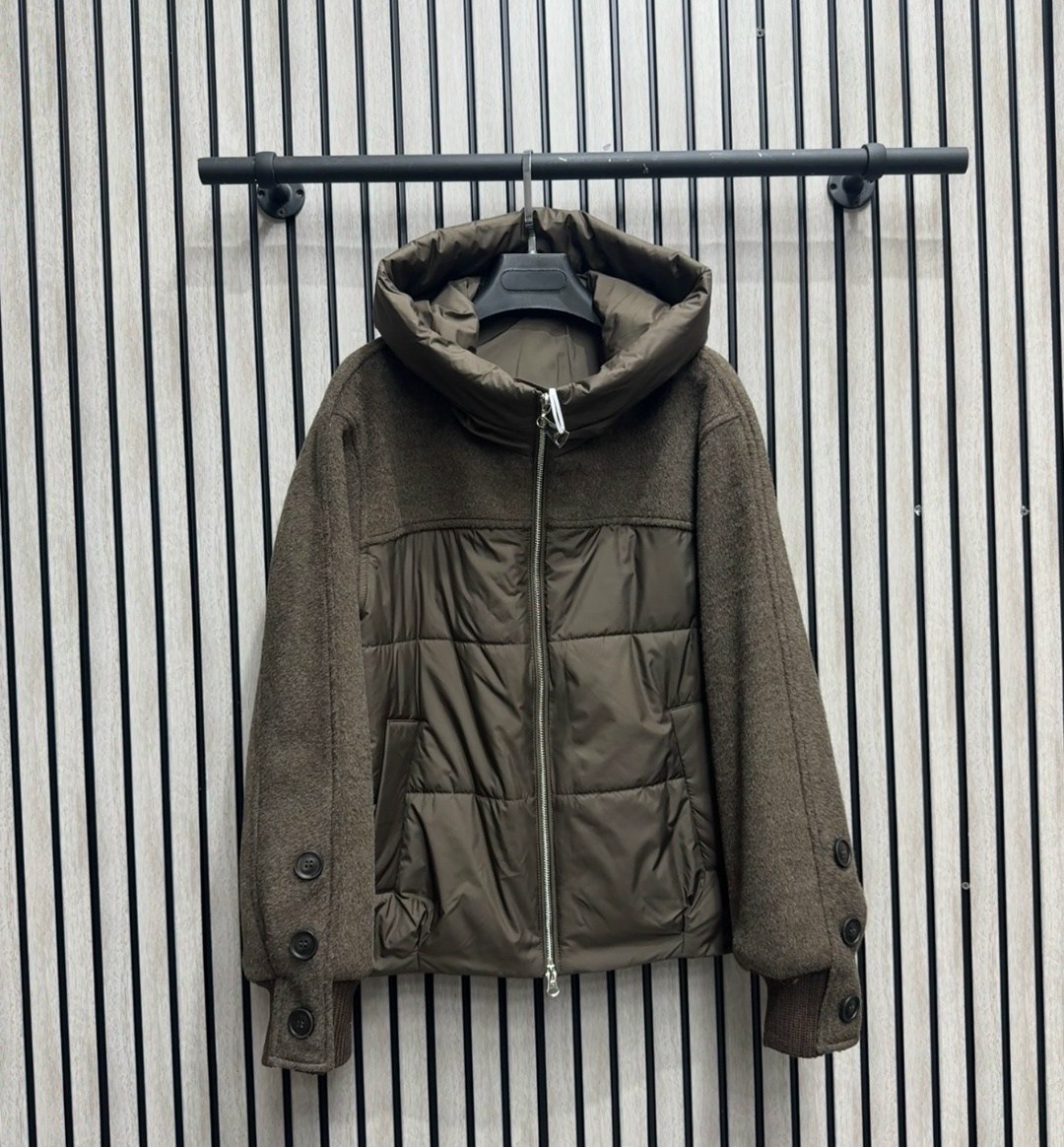 куртка женская,женский пуховик loro piana серый с капюшоном,демисезонная куртка,комбинированные куртки,куртка