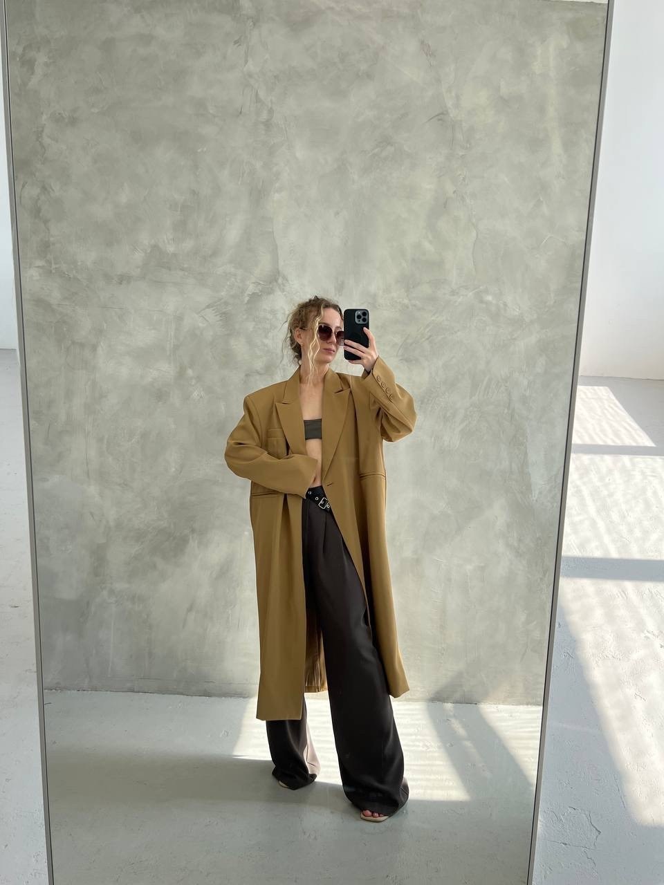 бежевый брючный костюм,широкие брюки,мода стиль,стильные наряды