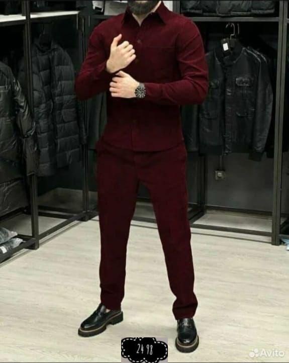 костюм двойка мужской,костюм двойка для мужчин вельвет,мужская мода,костюм вельветовый с рубашкой и брюками zakiya shop,мужской вельветовый костюм
