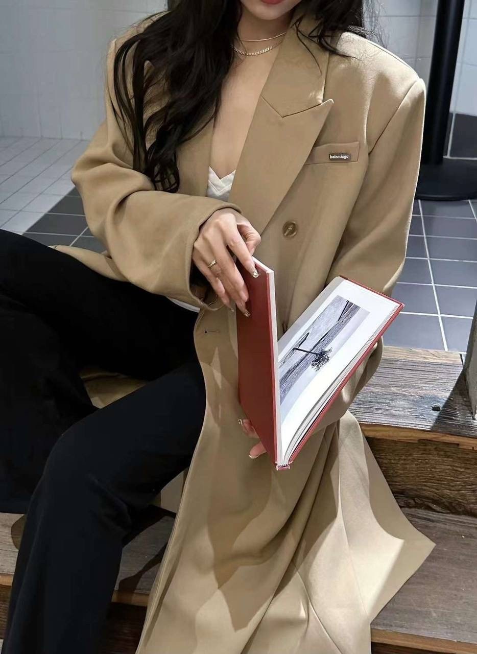 двустороннее шерстяное пальто средней длины в корейском стиле,женское длинное двубортное пальто,кашемировое пальто женское двубортное,стильное пальто,женское длинное кашемировое пальто