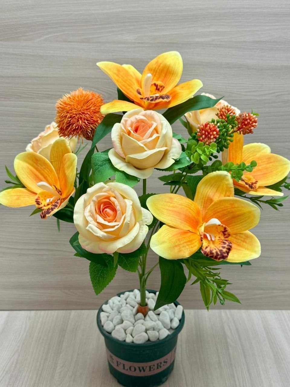 цветок искусственная,искусственные цветы орхидея,роза персиковая,роза пич аваланж,чайно гибридная роза