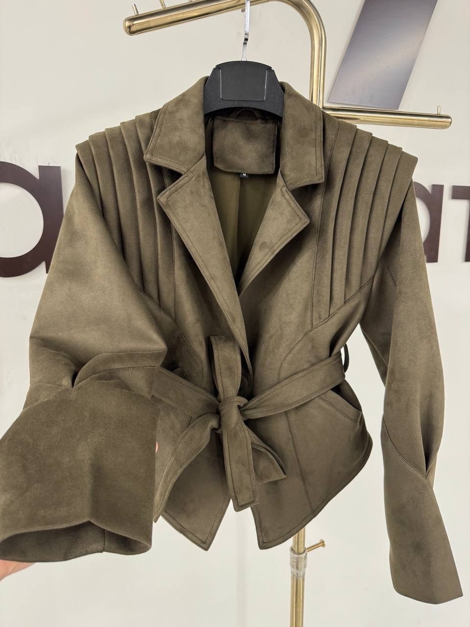 замшевая куртка,замшевая куртка с поясом,повседневная куртка,женская замшевая куртка rzra с отложным воротником и длинными рукавами,куртка замшевая женская