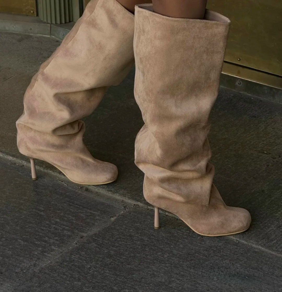 сапоги демисезонные на каблуке замшевые трубы me lamo,сапоги,замшевые сапоги,высокие сапоги,женские сапоги