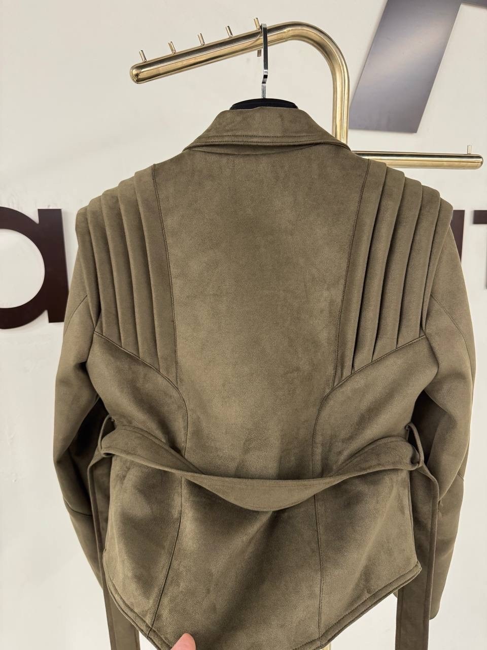 замшевая куртка,замшевая куртка с поясом,повседневная куртка,женская замшевая куртка rzra с отложным воротником и длинными рукавами,куртка замшевая женская