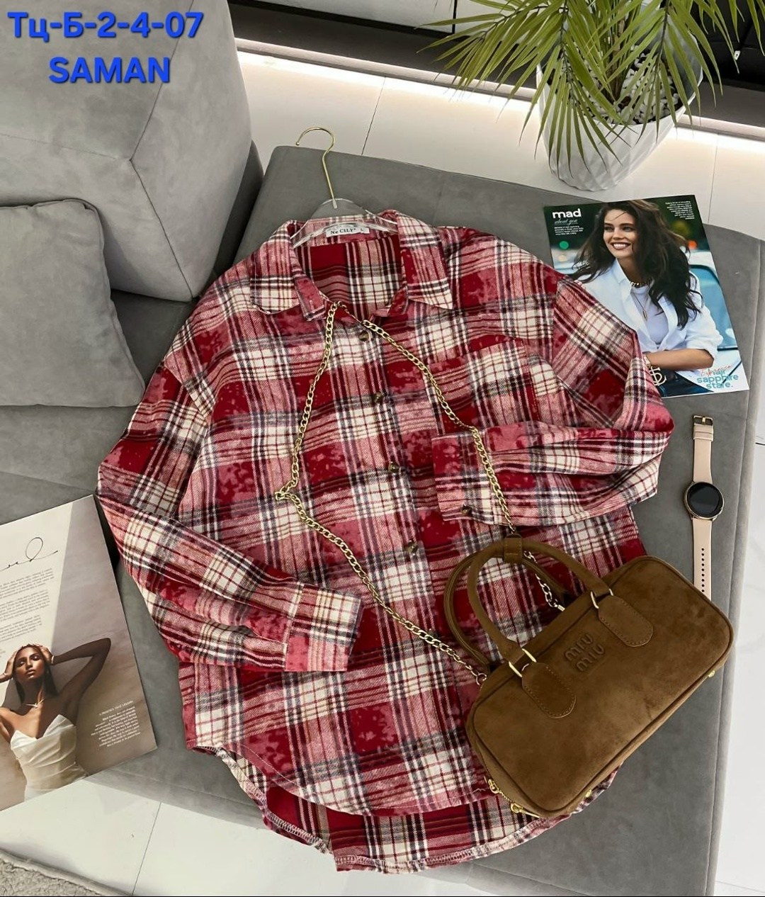 рубашка в клетку,рубашка в клетку женская,женская рубашка,рубашка,рубашка в клетку от miu miu