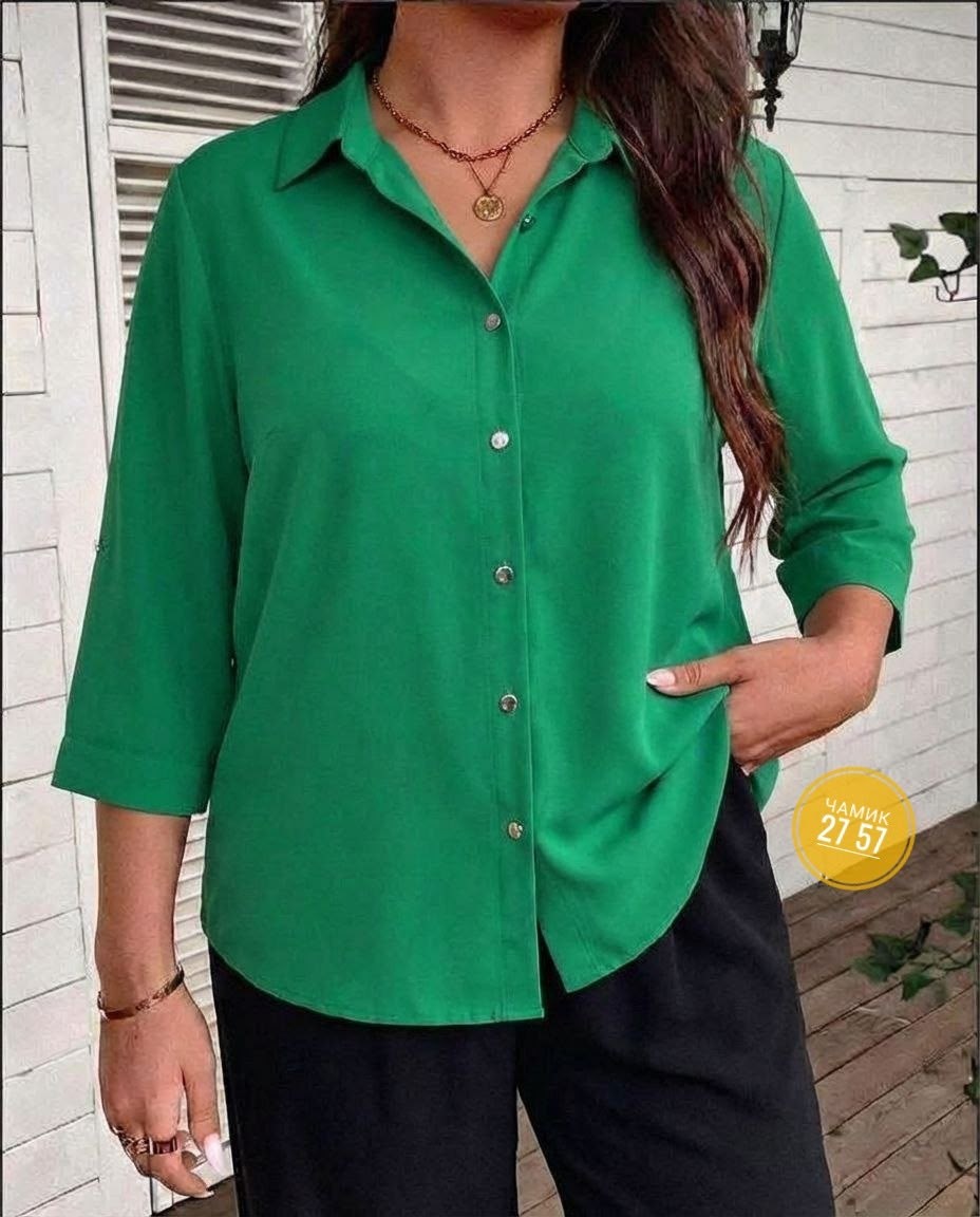 рубашка женская,женская рубашка больших размеров,блузка женская,рубашка зеленая,блузы