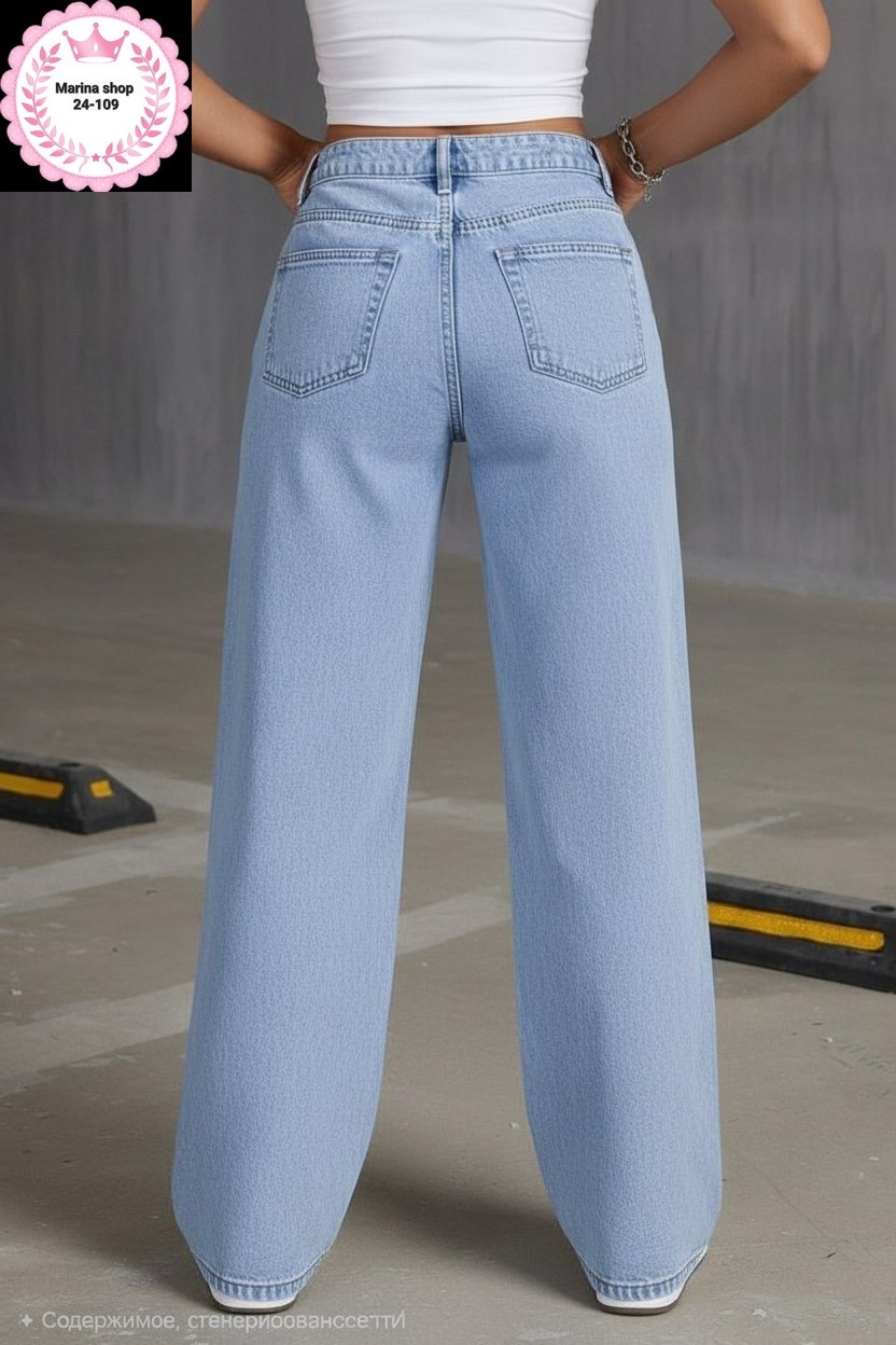 широкие джинсы,женские джинсы широкие,женские джинсы,джинсы широкого кроя с высокой талией светло-голубые,джинсы