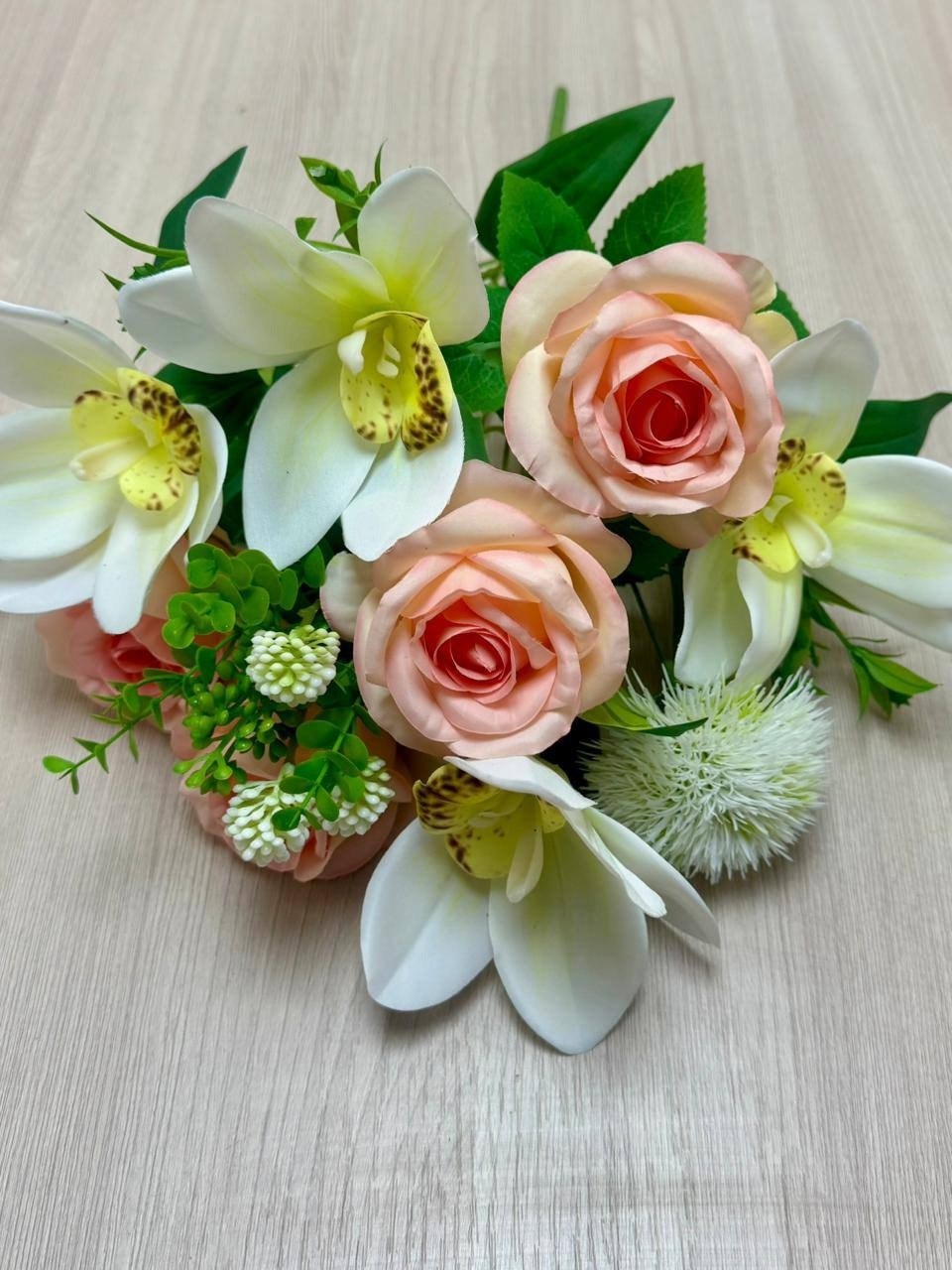 цветок искусственная,искусственные цветы орхидея,роза персиковая,роза пич аваланж,чайно гибридная роза