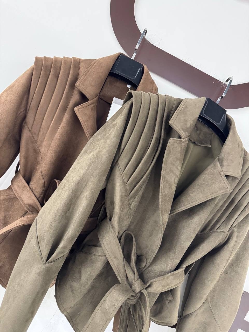 замшевая куртка,замшевая куртка с поясом,повседневная куртка,женская замшевая куртка rzra с отложным воротником и длинными рукавами,куртка замшевая женская