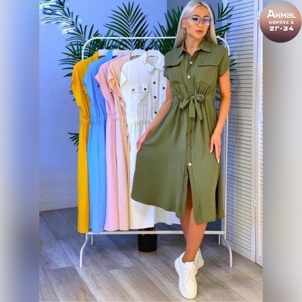 платье женская,платье женский летний,платье рубашка повседневное желтое на лето 2025 года m.f.d.style,платье летнее,платье сафари миди